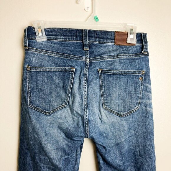 Madewell High Riser Skinny Jeans Medium Wash Womens 25 Whiskering - Picture 11 of 16